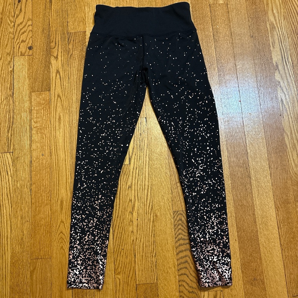Kimberly C Black and Gold Leggings